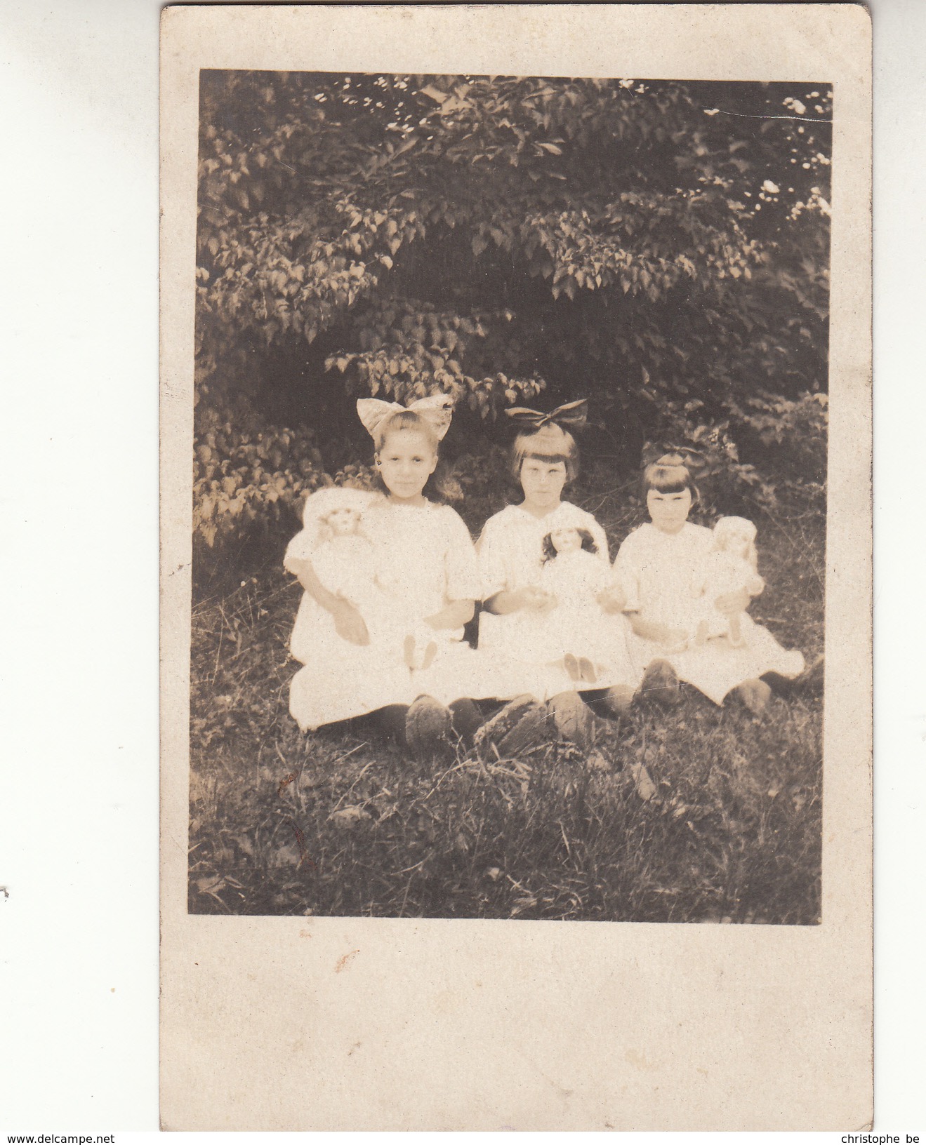 Old Photograph Of Belgian Immigrants In Lowell, Massachusetts, 3 Little Girls  (pk31394) - Autres & Non Classés