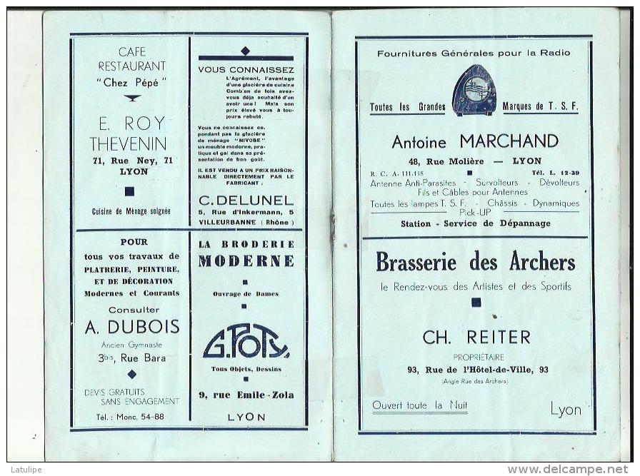 LYON _GYMNASTE  S A G _XVIe Grand Gala Gymnique FRANCO_SUISSE _10 CHAMPIONS SELECTIONNE_Le 22 Janvier1939 - Gymnastiek