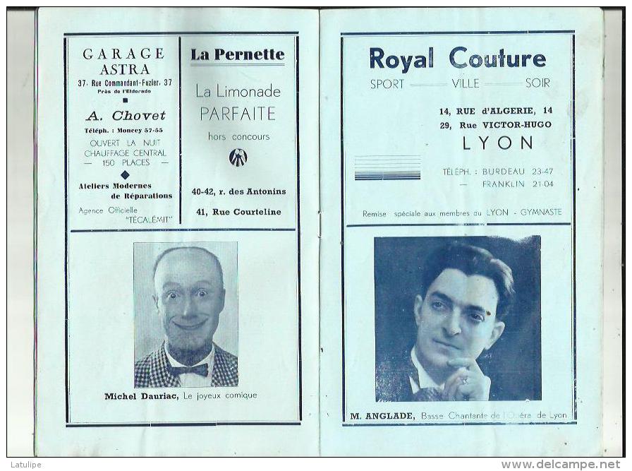 LYON _GYMNASTE  S A G _XVIe Grand Gala Gymnique FRANCO_SUISSE _10 CHAMPIONS SELECTIONNE_Le 22 Janvier1939