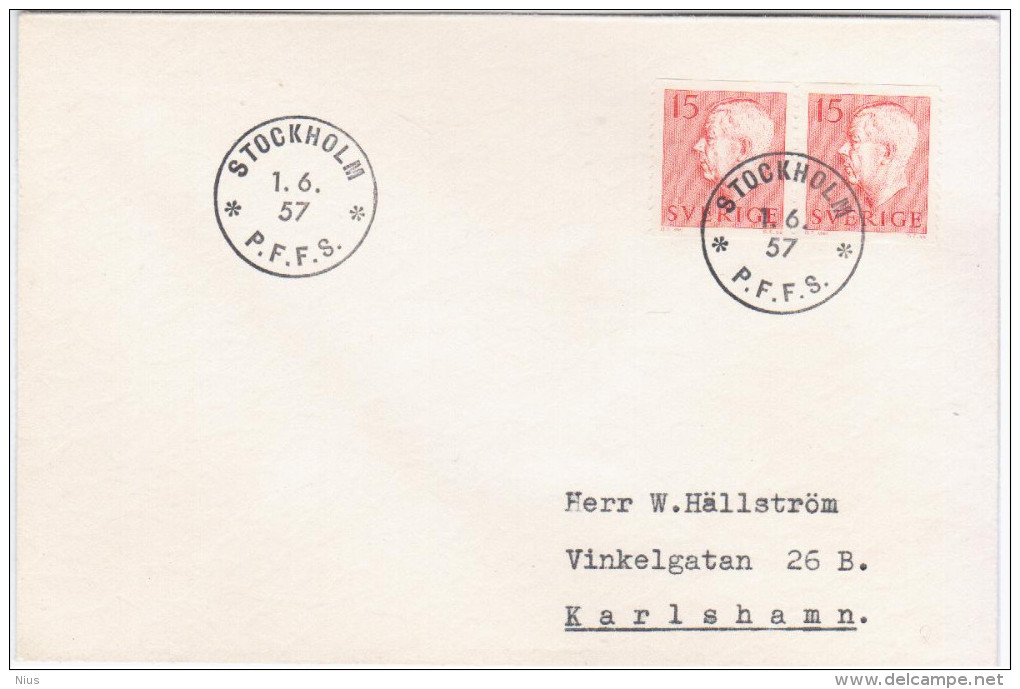Sweden Sverige 1957 King Gustav VI Adolf Stamp, Canceled In Stockholm - Usados