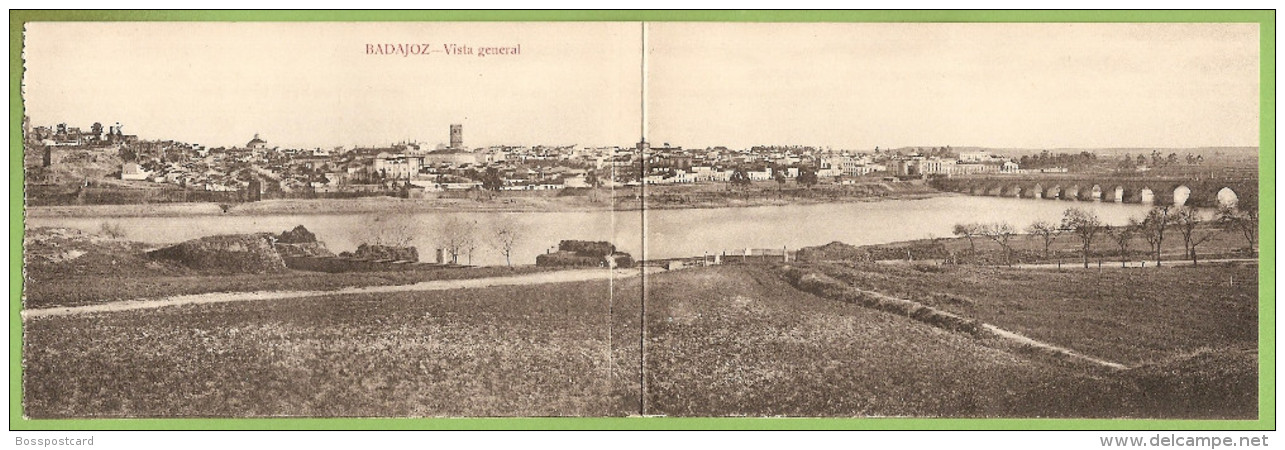 Badajoz - Vista General (Doble Tarjeta Postal) - España - Badajoz