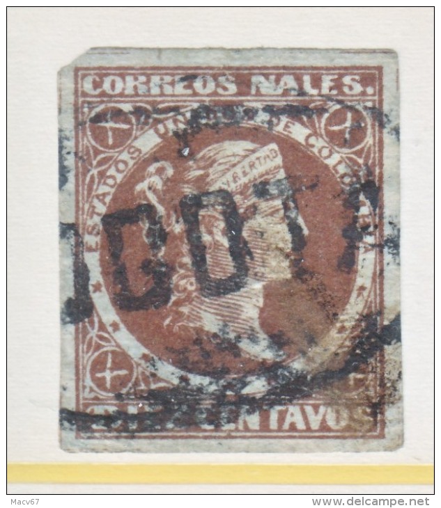 COLUMBIA  74 B   Violet  Brown    (o)   1877  Issue - Colombia