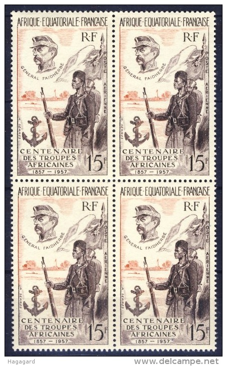 #A1816. French Equatorial Africa 1957. Bloc Of 4. Michel 304. MNH(**) - Unused Stamps