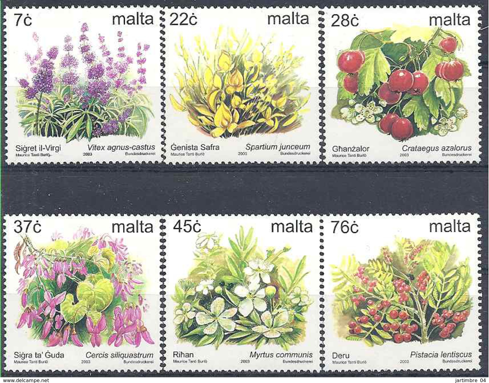 2003 MALTE 1222-27** Fleurs - Malte