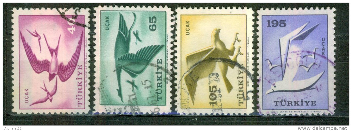 Faune, Oiseaux - TURQUIE - Hirondelle, Grues, Aigle, Mouettes - N° 39-40-42-45 - 1959 - Luftpost