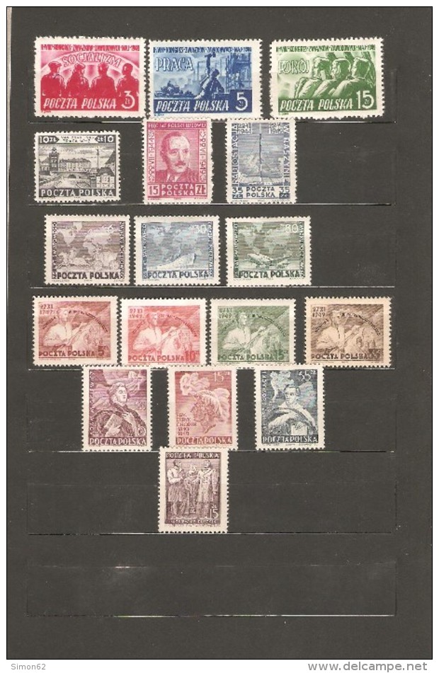 POLOGNE  ANNEE  COMPLETE 1949  NEUVE ** MNH LUXE  17 TIMBRES - Full Years