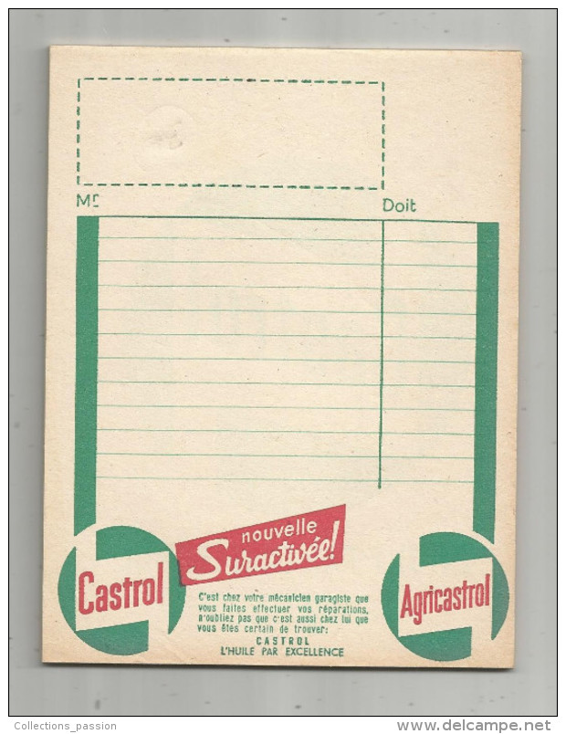 Carnet De Facrurettes CASTROL , AGRICASTROL , Frais Fr : 2.45 E - Autres & Non Classés