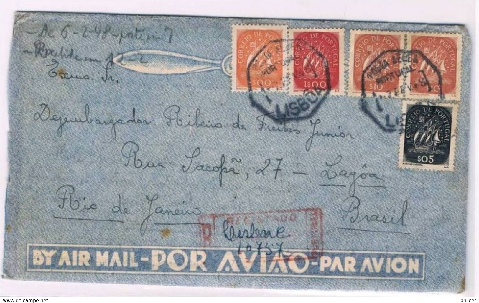 Portugal, 1948, Correio Aéreo Lisboa- Rio De Janeiro - Used Stamps