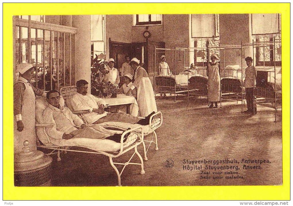 * Antwerpen - Anvers - Antwerp * (Nels, Ern Thill) Stuyvenberg Gasthuis, Hopital Stuivenberg, Salle Pour Malades Lit Bed - Antwerpen