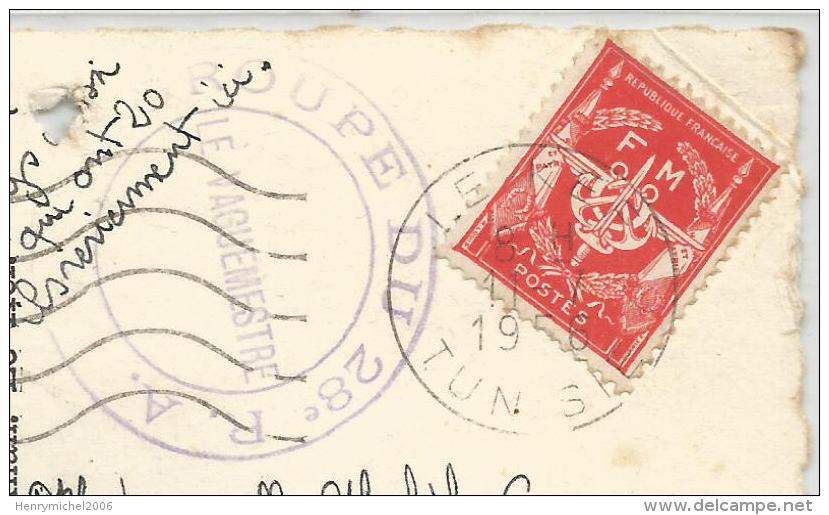 Marcophilie - Cachet Militaire Groupe Du 28e Ra Tunisie 1956 El Kef  Timbre Fm Franchise Guerre D'indépendance - Military Postmarks From 1900 (out Of Wars Periods)