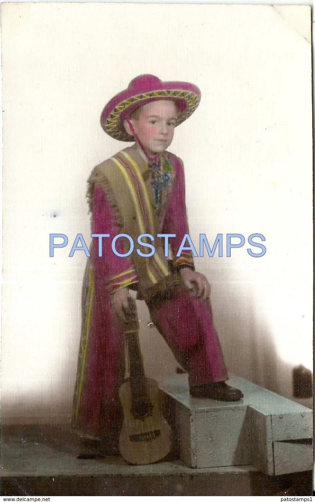 62514 REAL PHOTO CARNIVAL DISGUISE COSTUMES BOY MARIACHI NO POSTAL TYPE POSTCARD - Sonstige & Ohne Zuordnung