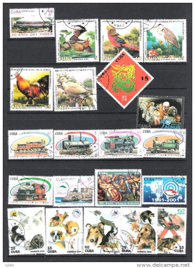 CUBA: Lot  De 63 TP: Année 2001 - Collections, Lots & Series