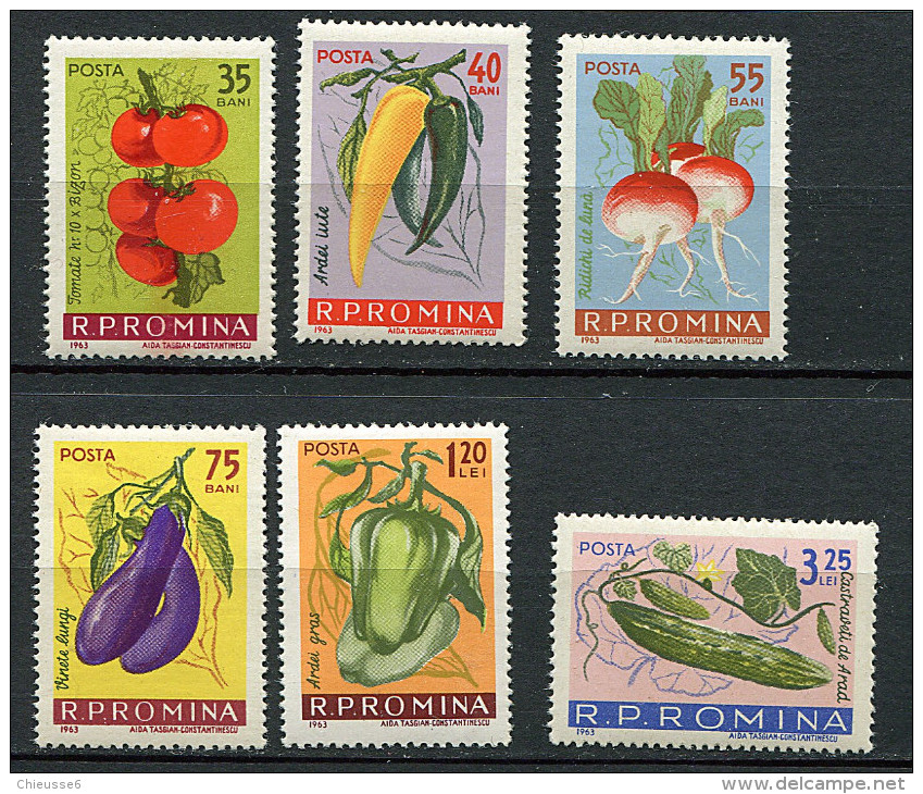 Roumanie **  N° 1902 à 1907 - Légumes Primeurs : Tomates, Poivrons, Radis, Aubergines, Piments, Concombres - - Unused Stamps