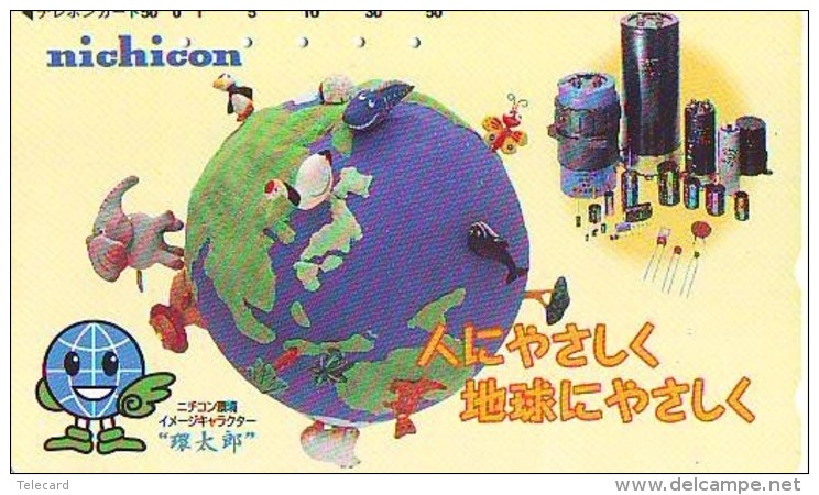 Télécarte Japon ESPACE (816)  GLOBE * SATELLITE * TERRESTRE * MAPPEMONDE * Telefonkarte Phonecard JAPAN * - Raumfahrt