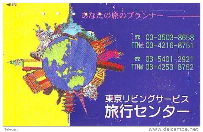 Télécarte Japon ESPACE (846)  GLOBE * SATELLITE * TERRESTRE * MAPPEMONDE * Telefonkarte Phonecard JAPAN * - Spazio