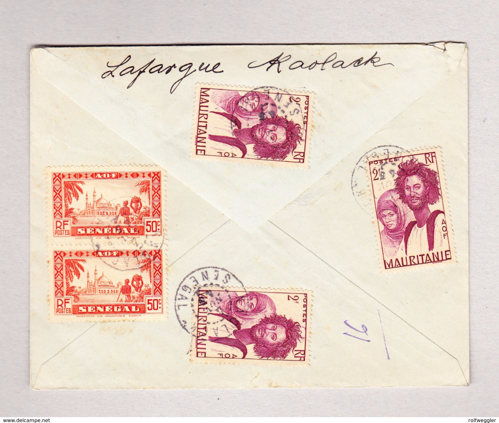 Frankreich Sénégal KAOLACK R-Brief 2.11.1945 Nach Alger - Lettres & Documents
