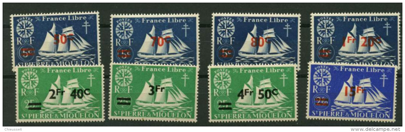 St Pierre Et Miquelon ** N° 315 à 322 - - Unused Stamps