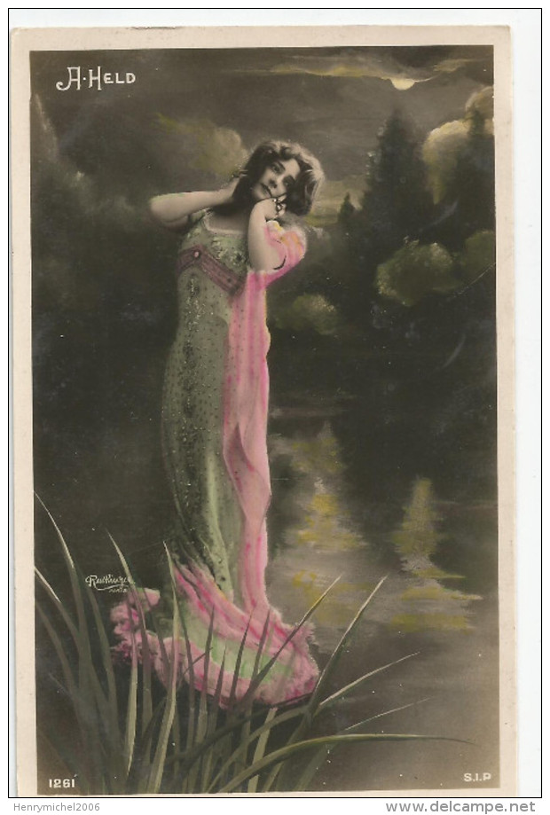 Femme Dans Décor Montage Photo Nuit étang 1904 - Femmes