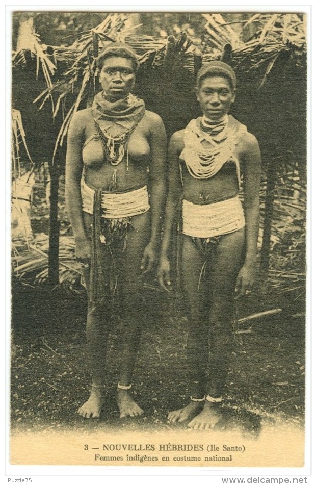 VANUATU - NOUVELLES HEBRIDES - ILE SANTO - FEMMES INDIGENES EN COSTUME NATIONAL - Vanuatu