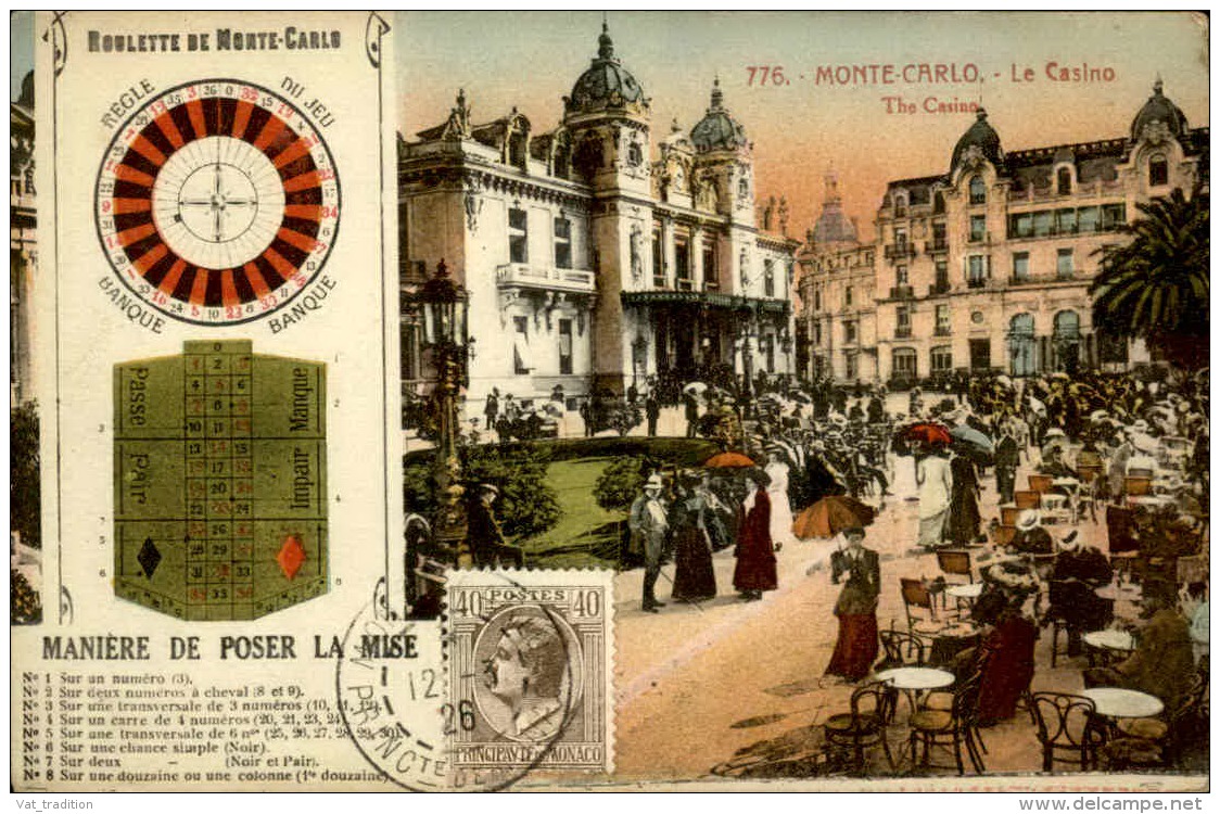 MONACO - Oblitération De Monaco Sur Carte Postale De Casino En 1926 - A Voir - L 5627 - Cartas & Documentos