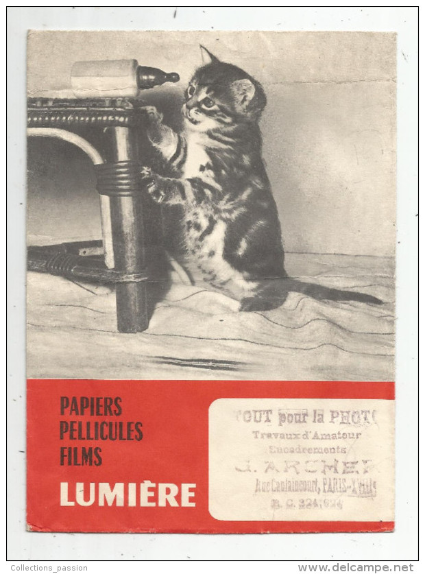 Pochette De Photographies , Papiers Pellicules , Films LUMIERE , Tout Pour La Photo , Paris , Chaton  , Frais Fr : 1.55€ - Autres & Non Classés