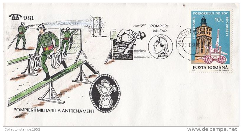 52704- MILITARY FIREFIGHTERS, FIREMEN, SPECIAL COVER, 1993, ROMANIA - Pompieri