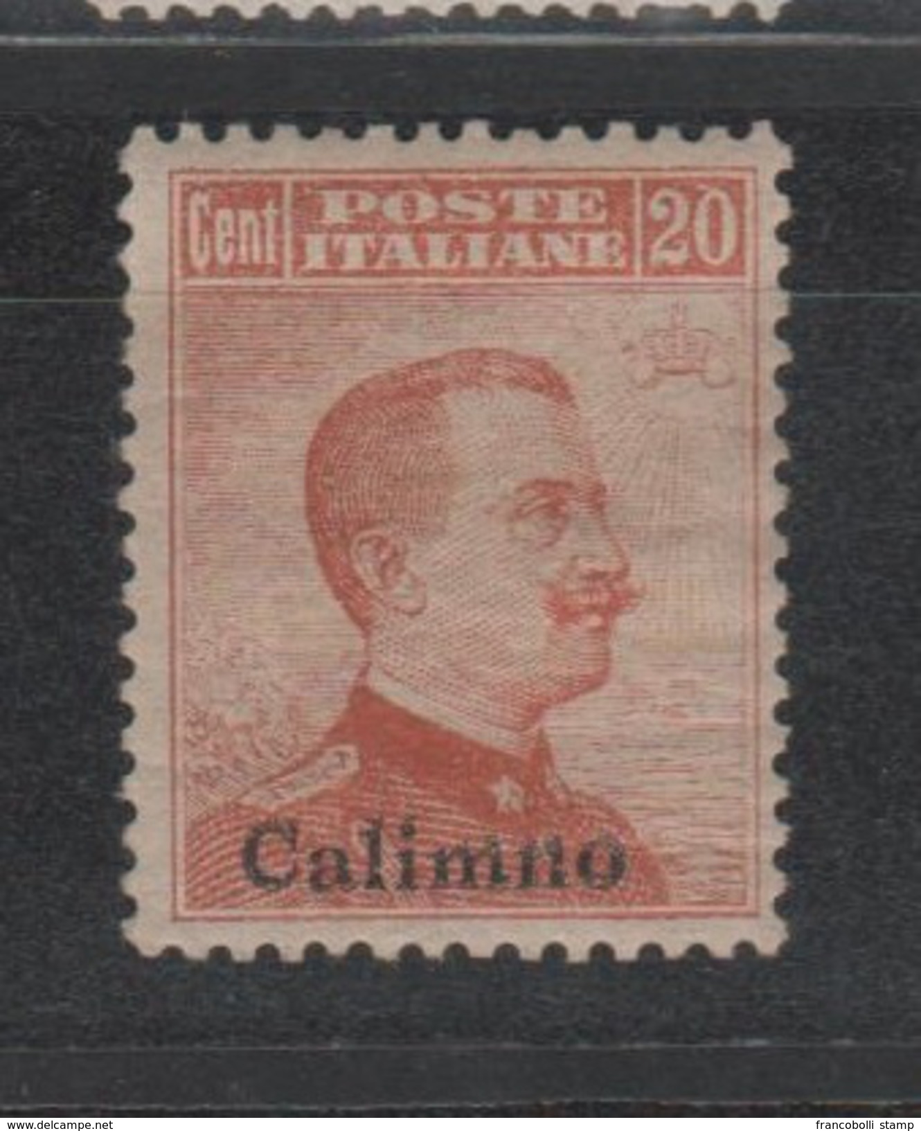 Francobolli Colonie Italiane Egeo Calino 1917 Michetti 20 C. Arancio Senza Filigrana Sassone N.9 MLH - Egée (Calino)