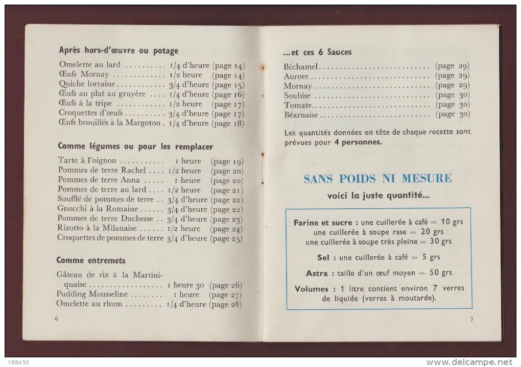 ASTRA - Margarine - A LA FORTUNE DU POT - Livret De 26 Recettes . Des Années 1950/1960 - 7 Scannes - Werbung