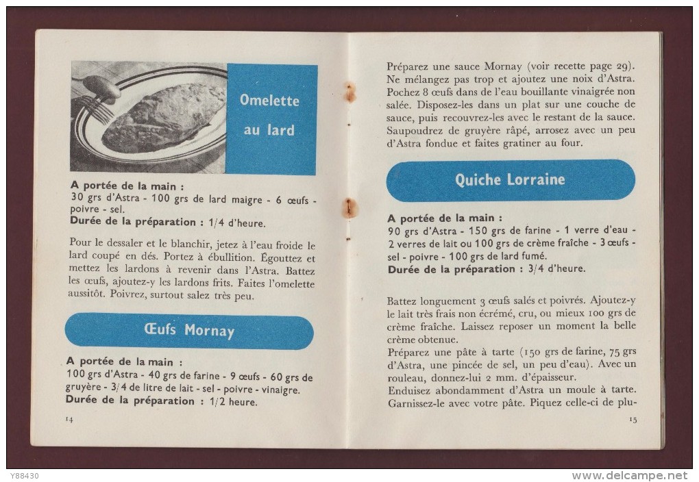 ASTRA - Margarine - A LA FORTUNE DU POT - Livret De 26 Recettes . Des Années 1950/1960 - 7 Scannes - Werbung