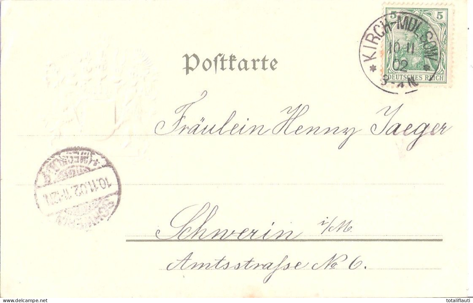 NEUBUKOW Zwischen Wismar Und Kröpelin Mecklenburg Patriotische Landesfarben Randung Prägedruck Wappenkarte 10.11.1902 - Kuehlungsborn