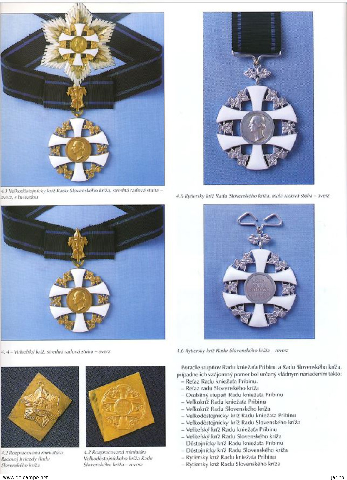 Slovak Council, decorations and badges of honor,119 pages sur DVD,Inhalt Slowakisch,Deutsch, Englisch Senden auf Anfrage