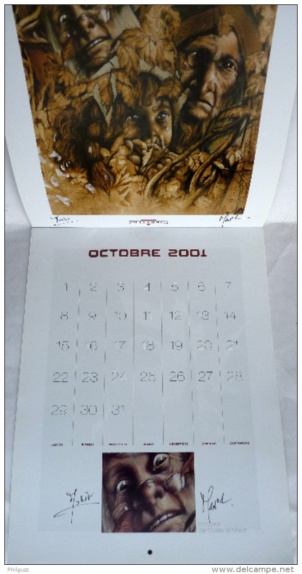 CALENDRIER DELCOURT 2001-2002 SIGNE PLESSIX - PAREL - BUCHET - CIVIELLO - MALFIN - JUNG - TURF - ROBIN - YOANN - Agendas & Calendarios