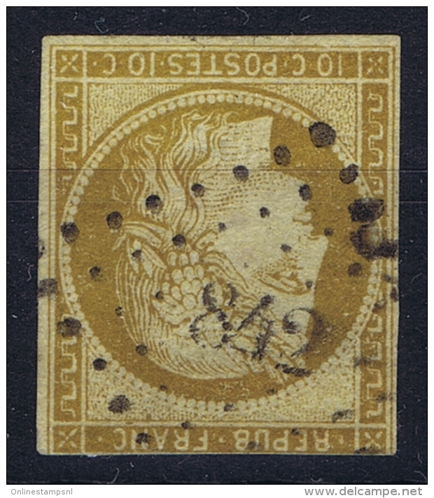 France: Yv Nr 1 Obl Used  PC 842 Cherbourg, 1850 - 1849-1850 Ceres