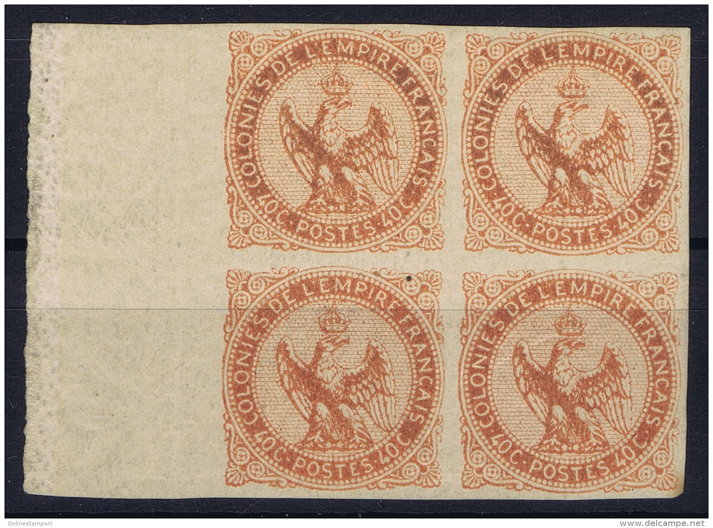 Colonies Générales: Yvert Nr 5 Bord De Feille Block De 4 Avec 2* MNH/**/postfrisch/neuf Sans Charniere +2* MH/* - Aquila Imperiale