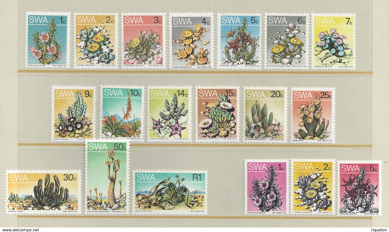 SUD-OUEST AFRICAIN - 1973-74 -  Série Courante "Cactées" N° 318 à 333 + 341 à 343 - Complet 19 Valeurs - XX - MNH - TTB - Africa (Other)