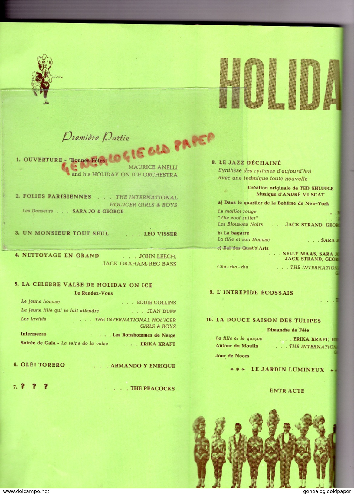 PROGRAMME HOLIDAY ON ICE-1962-ERIKA KRAFT-EDDIE COLLINS-HANNA WALTER-TED DEELEY-NELLY MAAS-HEININGER-LEO VISSER-PEACOCKS