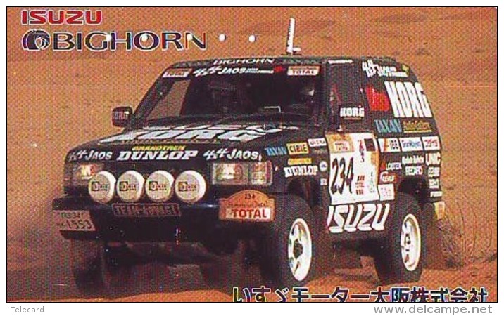 Télécarte Japon RALLYE RALLY RALLEY (1726) ISUZU * AUTO * VOITURE * CAR  Phonecard JAPAN * RACING * TK * - Cars