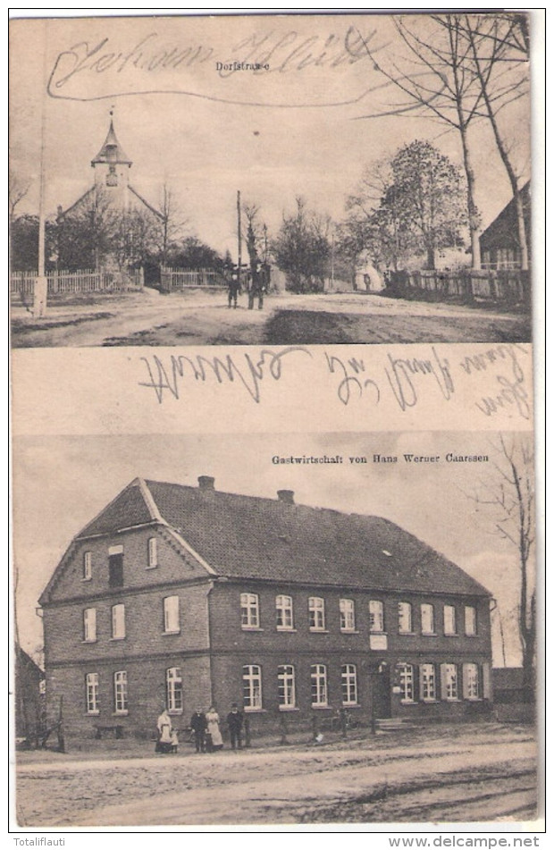 CAARSSEN Amt Neuhaus Gaststätte Hans Werner Kirche Dorfstrasse Belebt 24.5.1912 Gelaufen - Lüneburg