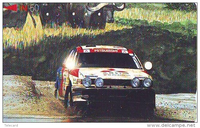 Télécarte Japon RALLYE RALLY RALLEY (1750) MITSUBISHI * AUTO * VOITURE * CAR  Phonecard JAPAN * RACING * TK * - Cars