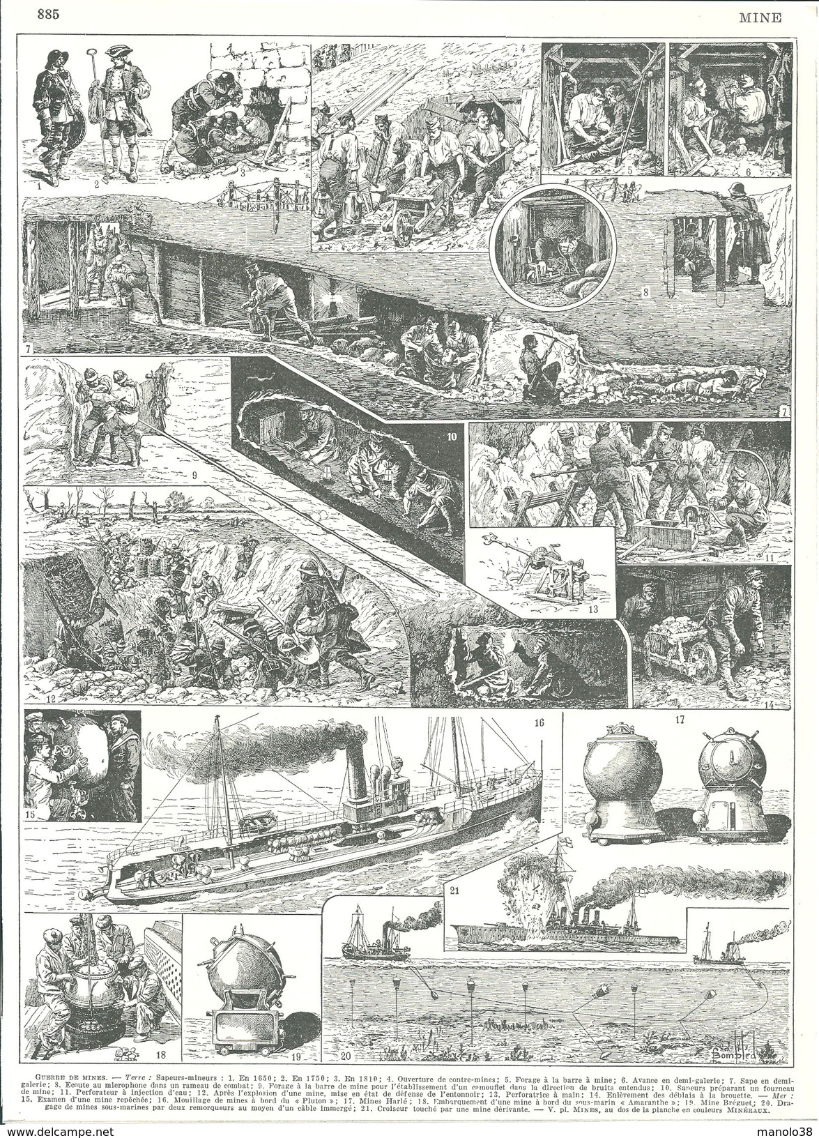 Guerre De Mines Recto Larousse 1948 - Documents