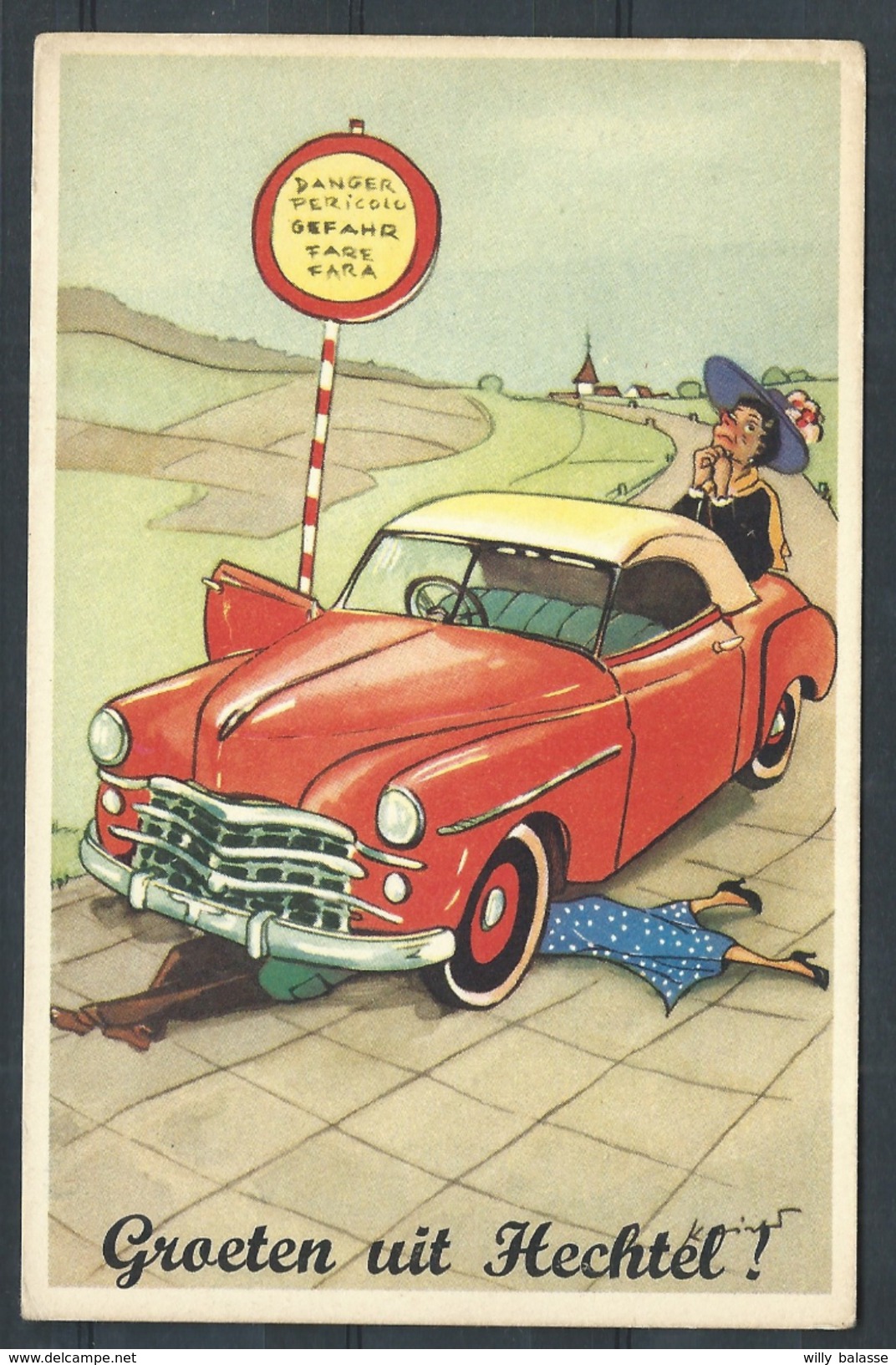 +++ CPA - Groeten Uit HECHTEL - Carte Fantaisie - Auto Voiture Car - Humour  // - Hechtel-Eksel