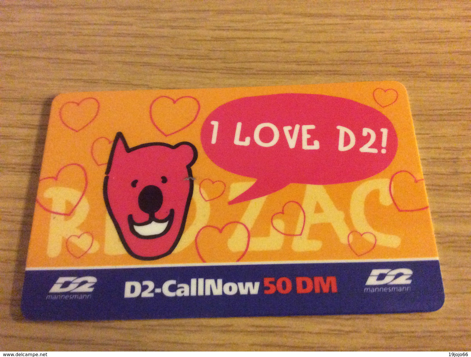 Rare D2 Call Now - 50 DM  I Love D2 - -  Fine Used Condition - - GSM, Cartes Prepayées & Recharges