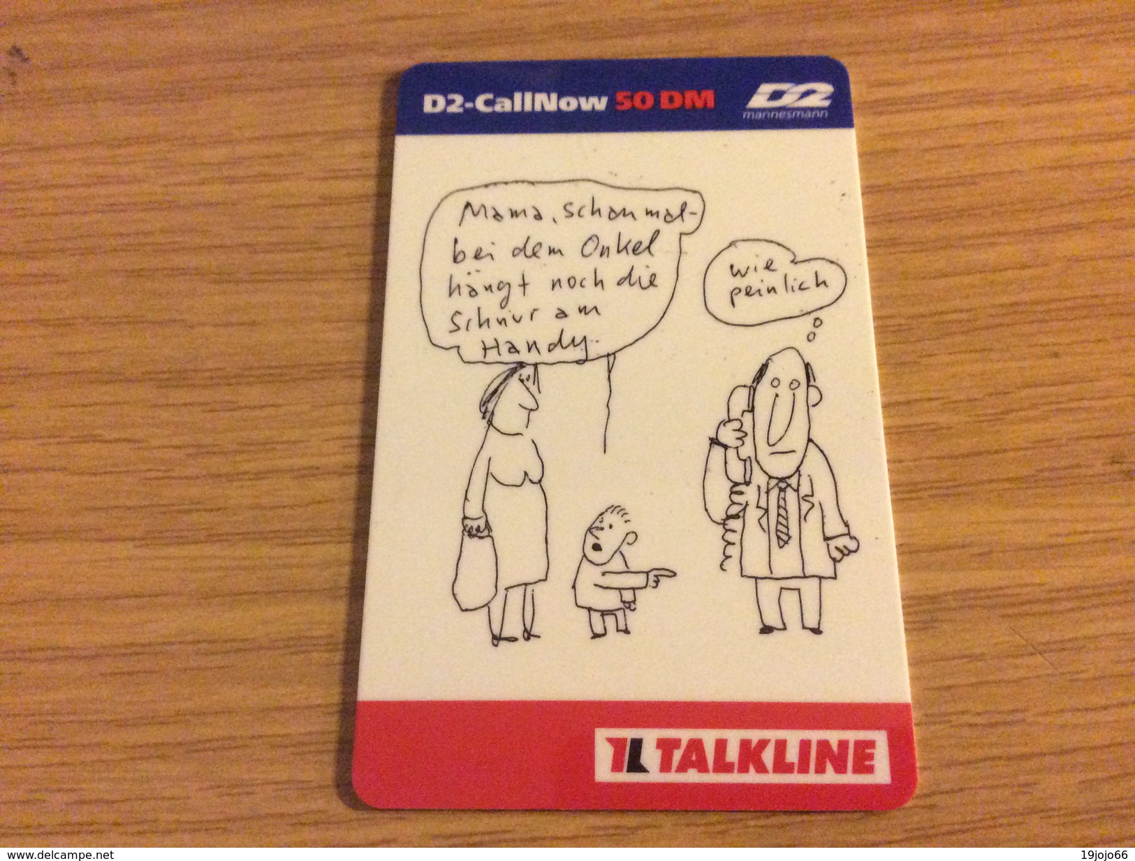 Rare D2 Call Now - 50 DM  Talkline Comic  - -  Fine Used Condition - - GSM, Cartes Prepayées & Recharges