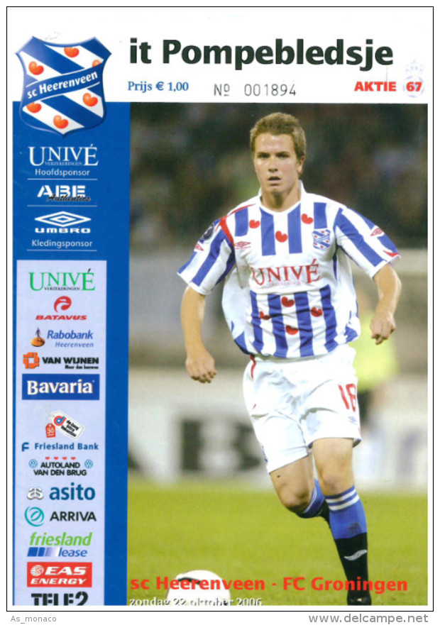 Programme Football 2006 2007 : Heerenveen V FC Groningen (Holland) - Books