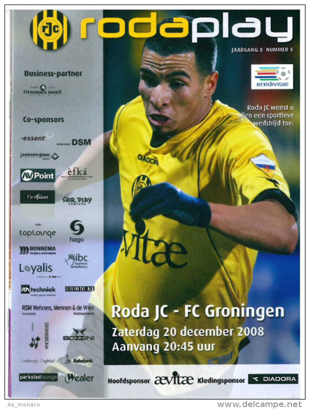 Programme Football 2008 2009 : Roda JC Kerkrade V FC Groningen (Holland) - Boeken