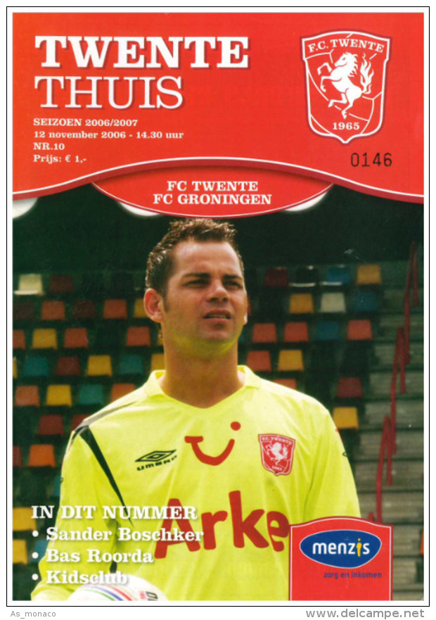 Programme Football 2006 2007 : Twente Enschede V FC Groningen (Holland) - Boeken