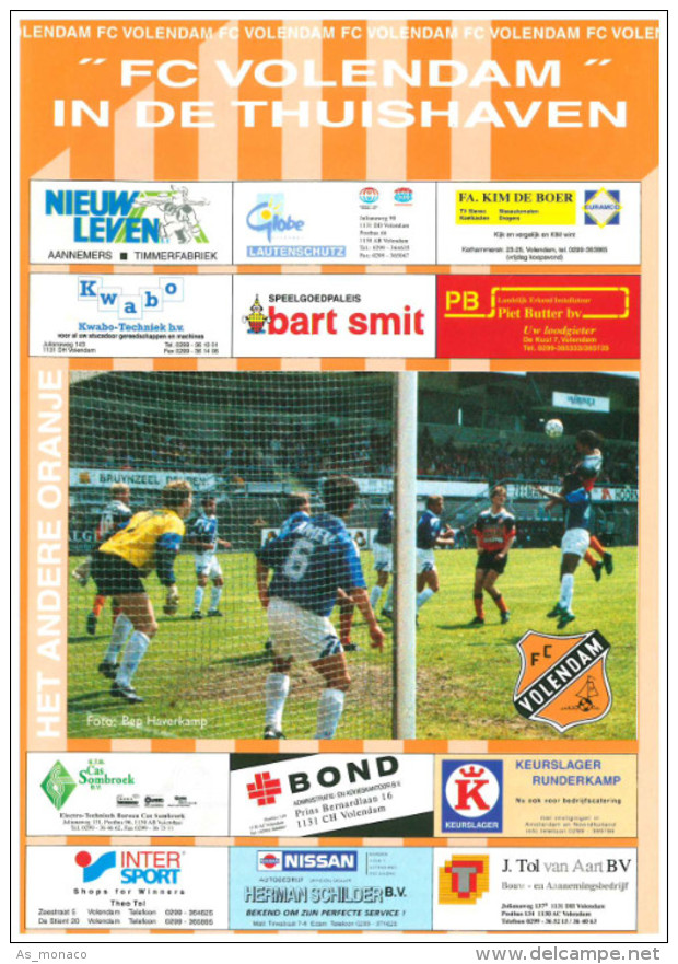 Programme Football 1997 1998 : FC Volendam V FC Groningen (Holland) - Boeken