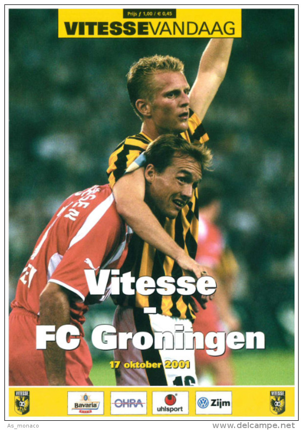 Programme Football 2001 2002 : Vitesse Arnhem V FC Groningen (Holland) - Boeken