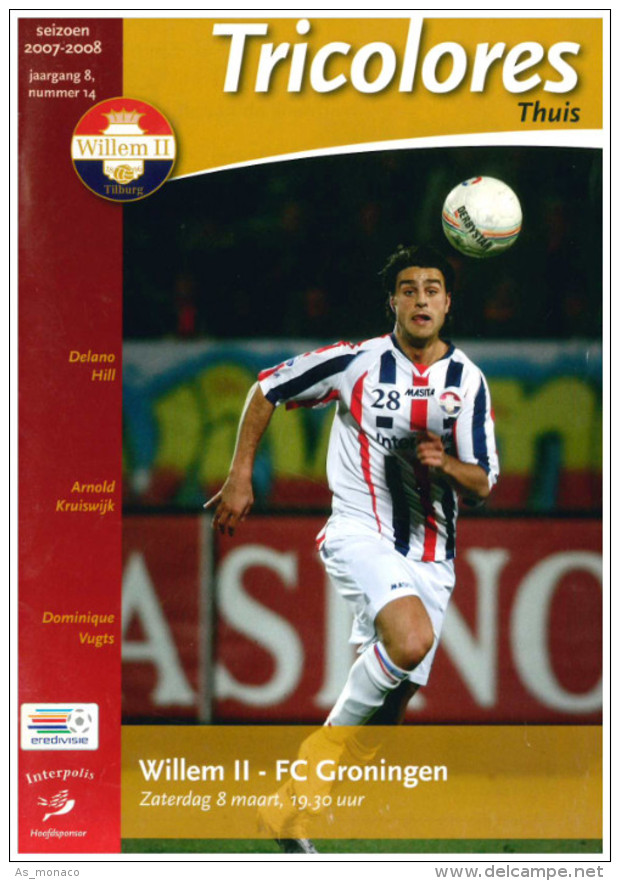 Programme Football 2007 2008 : Willem II V FC Groningen (Holland) - Boeken