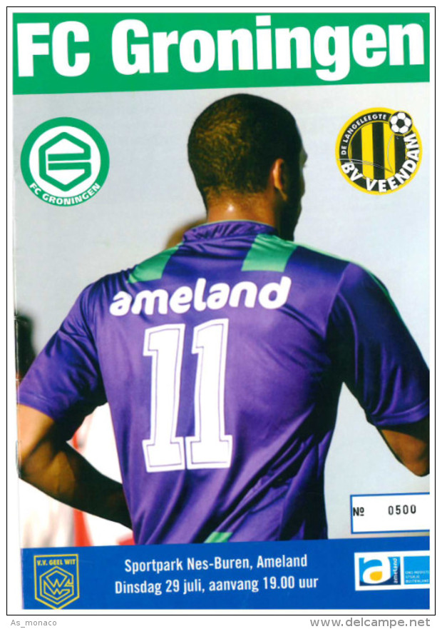 Programme Football 2008 2009 : Veendam V FC Groningen (Holland) FRIENDLY Op Ameland Bij Geel Wit - Boeken